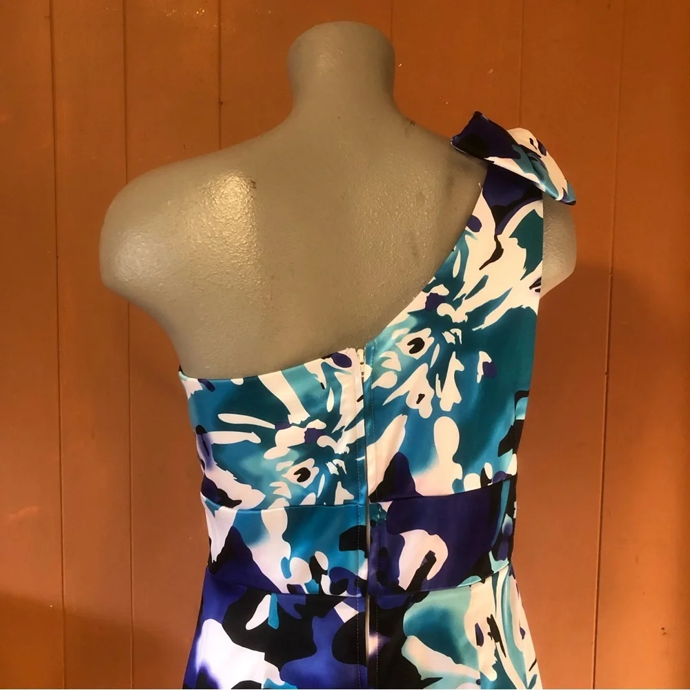 Bisou Bisou One Shoulder Floral Dress 10 - Picture 7 of 9
